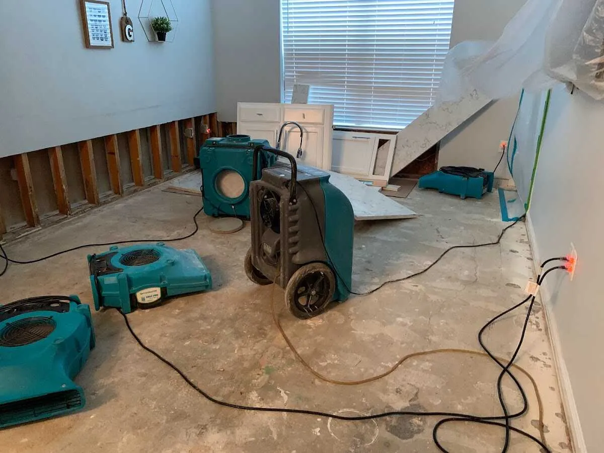 Dehumidifier in flood-cut room for Water Extraction & Removal in Urban Honolulu